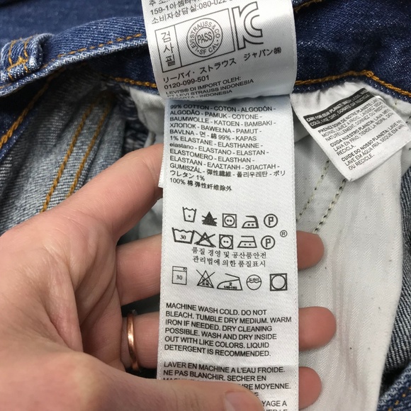 Levi's high rise white oak cone denim raw hem jean - Picture 7 of 8